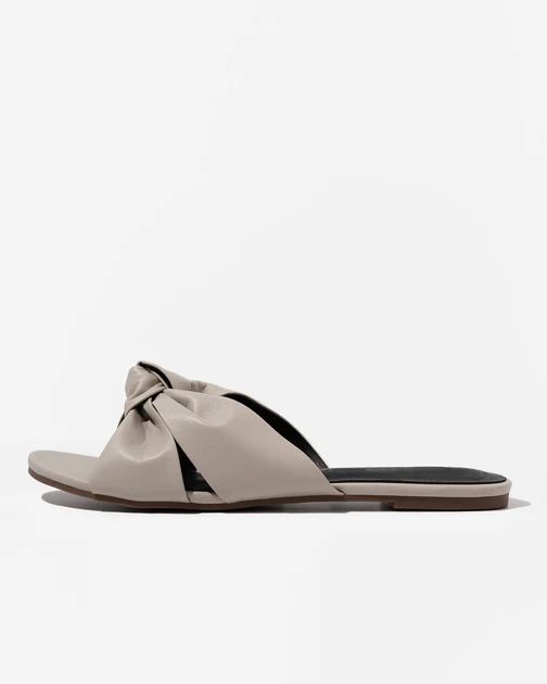 Serena Knotted Faux Leather Sandal - Stone - SALE | VICI Collection