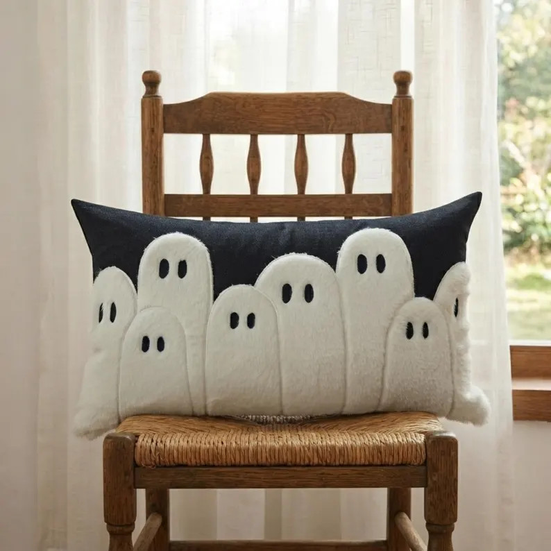 Halloween Throw Pillow Covers, Ghost Decorative Pillows, Witch Hat Cushion Cover, Halloween Home ... | Etsy (Global)