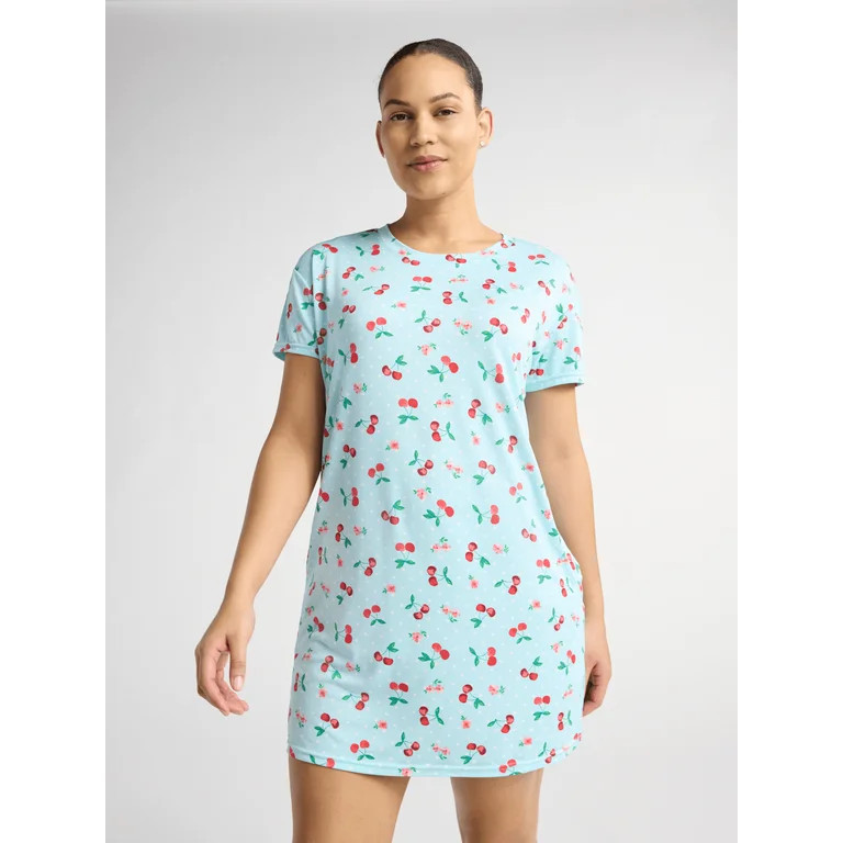 Joyspun Women's Short Sleeve Sleepshirt, Sizes S/M to 2X/3X | Walmart (US)