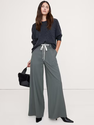 High-Rise Wide-Leg Italian Wool Pant | Banana Republic (US)
