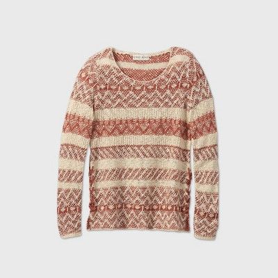 Women's Striped Crewneck Pullover Sweater with Lace-Up Side Detail - Knox Rose™ | Target