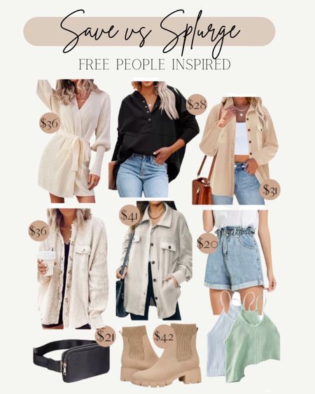 Save vs splurge Amazon fall fashion - outfit ideas - shacket - fall - boho - women’s outfits 

#LTKfindsunder50 #LTKstyletip #LTKtravel