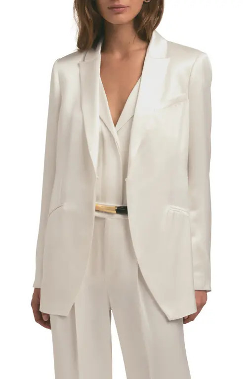 Favorite Daughter Satin Blazer in Ivory at Nordstrom, Size X-Large | Nordstrom