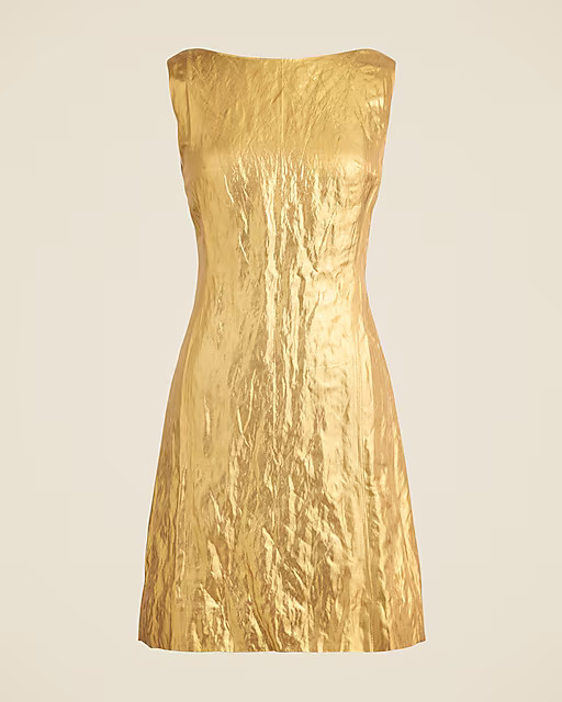 Collection scoopback mini dress in crinkle lamé | J. Crew US