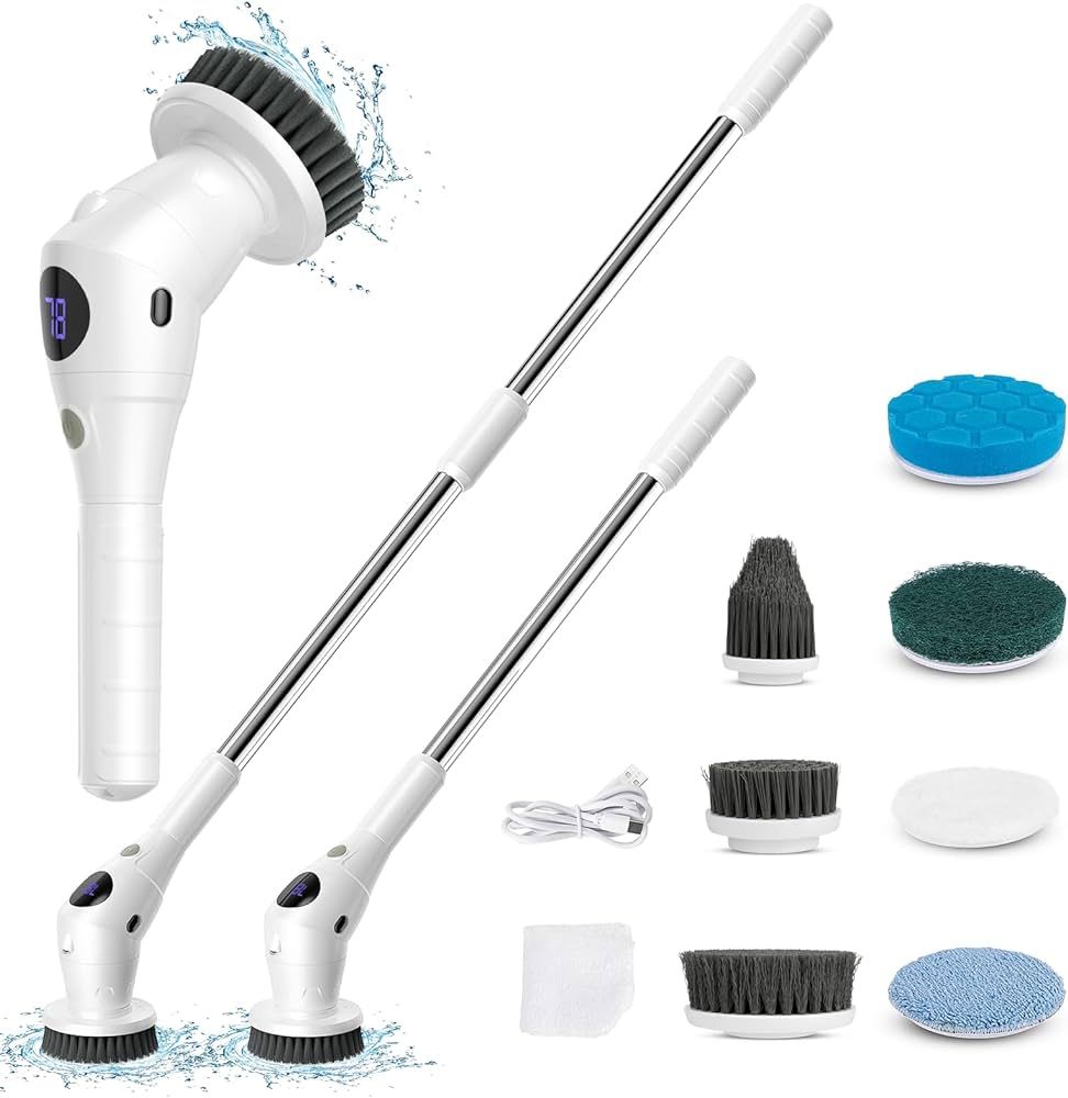 untovei Electric Spin Scrubber, Cordless Shower Scrubber with 7 Replacement Head, 3 Adjustable Sp... | Amazon (US)