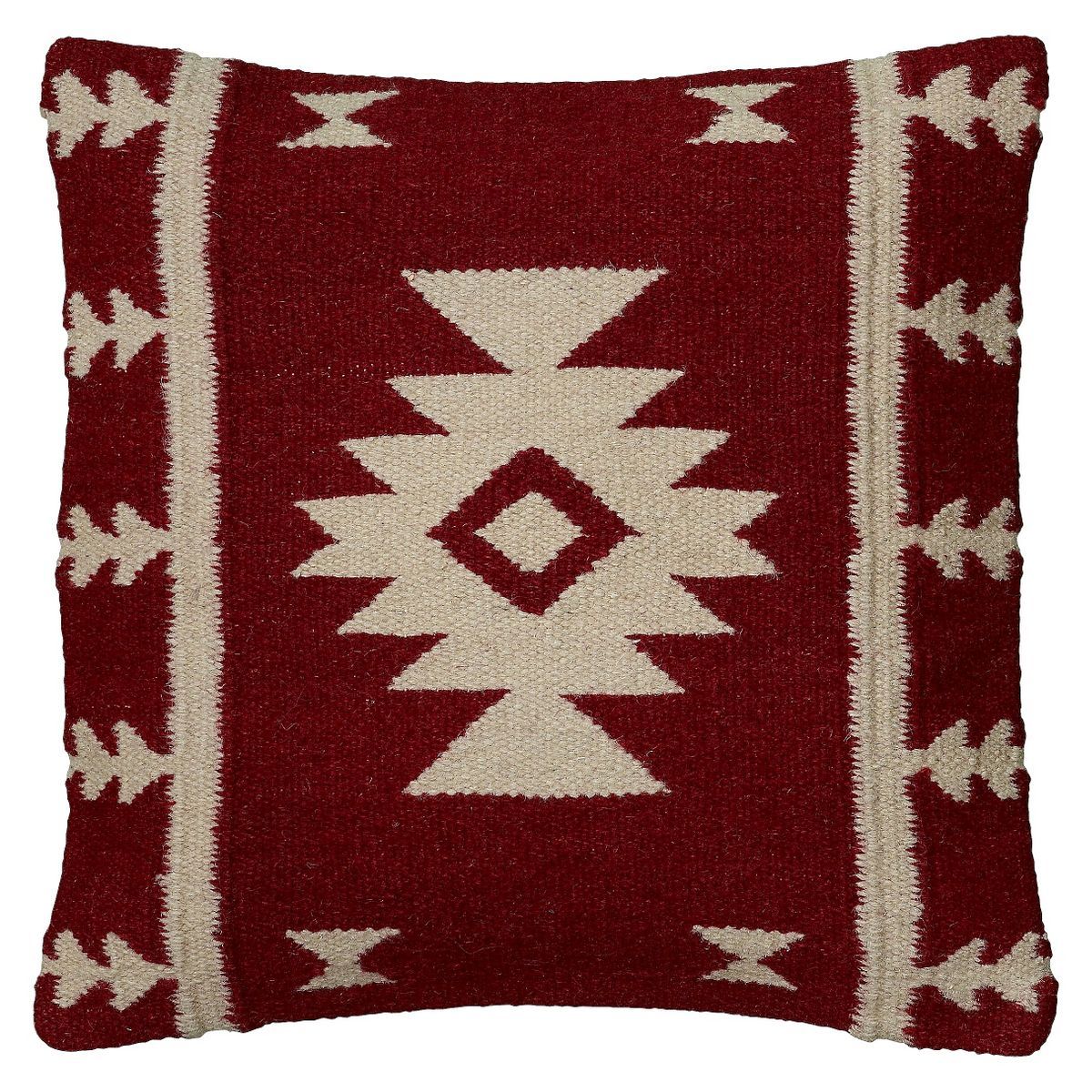 18"x18" Southwestern Striped Square Throw Pillow Red/Ivory - Rizzy Home | Target