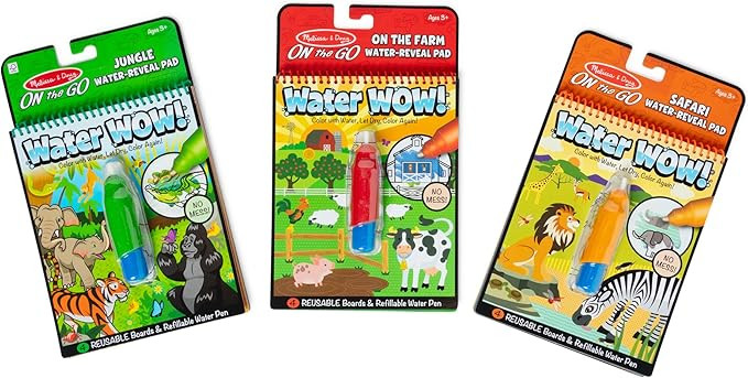 Melissa & Doug On the Go Water Wow! Reusable Color with Water Activity Pad 3-Pack, Jungle, Safari... | Amazon (US)