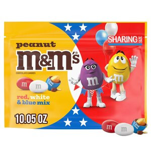 M&M'S Peanut Milk Chocolate Red White & Blue Summer Candy, 10.05 OZ | CVS Health