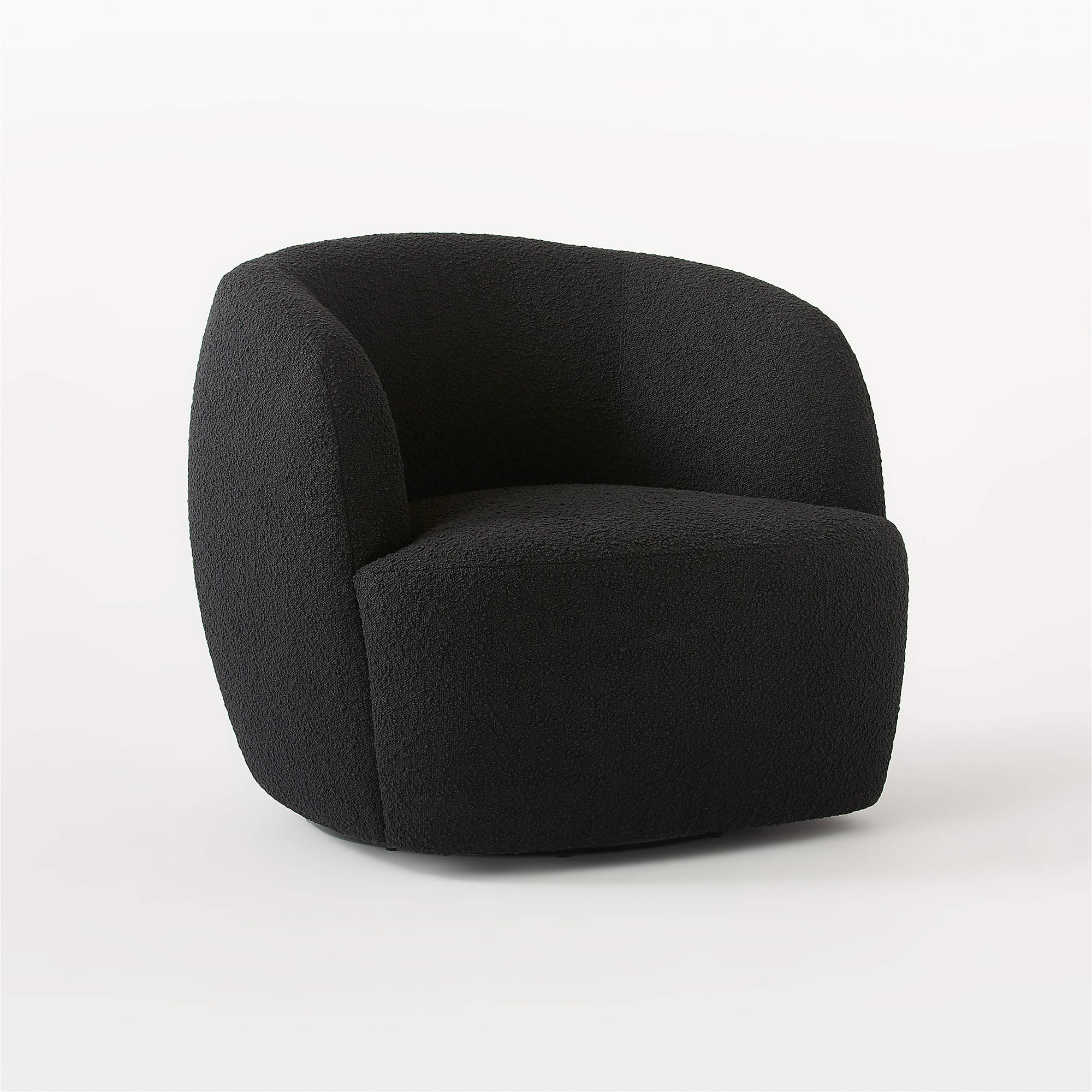 Gwyneth Black Boucle Swivel Chair + Reviews | CB2 | CB2