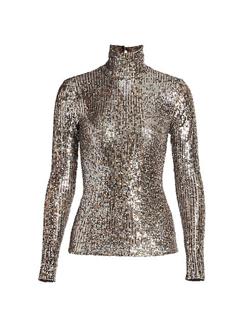 Greta Speckle Sequin Long-Sleeve Turtleneck | Saks Fifth Avenue