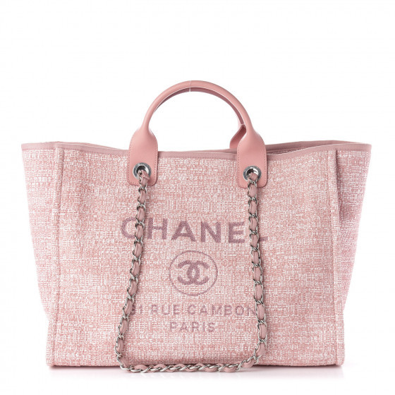 Straw Lurex Medium Deauville Tote Pink | Fashionphile