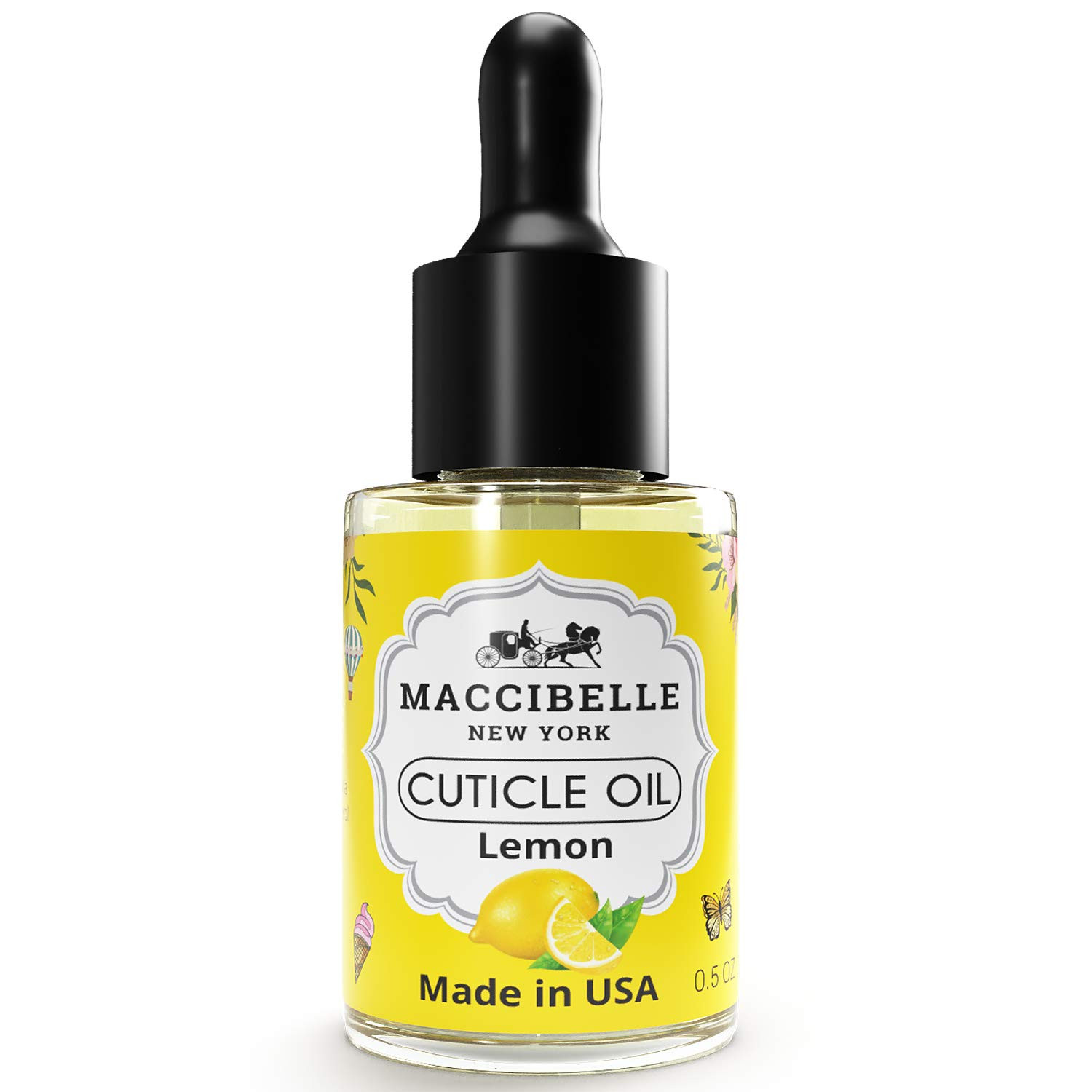 Maccibelle Cuticle Oil 0.5 oz - Soothe Nail Dry Cracked Cuticles (Lemon, 0.5 Fl Oz) | Amazon (US)