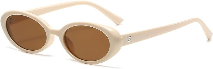 Retro Oval Sunglasses for Women Men Fashion Small Oval Sunglasses 90s Vintage Shades | Amazon (US)