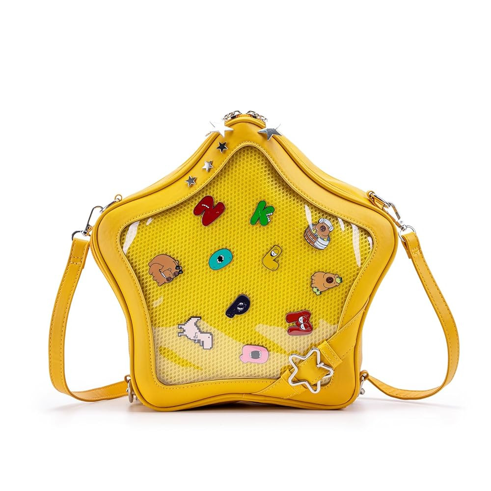 Star-Shaped Ita Bag, Star Purse Pin Backpack PU Cute Aesthetic Y2K Crossbody Purse, Handbag Ita I... | Amazon (US)