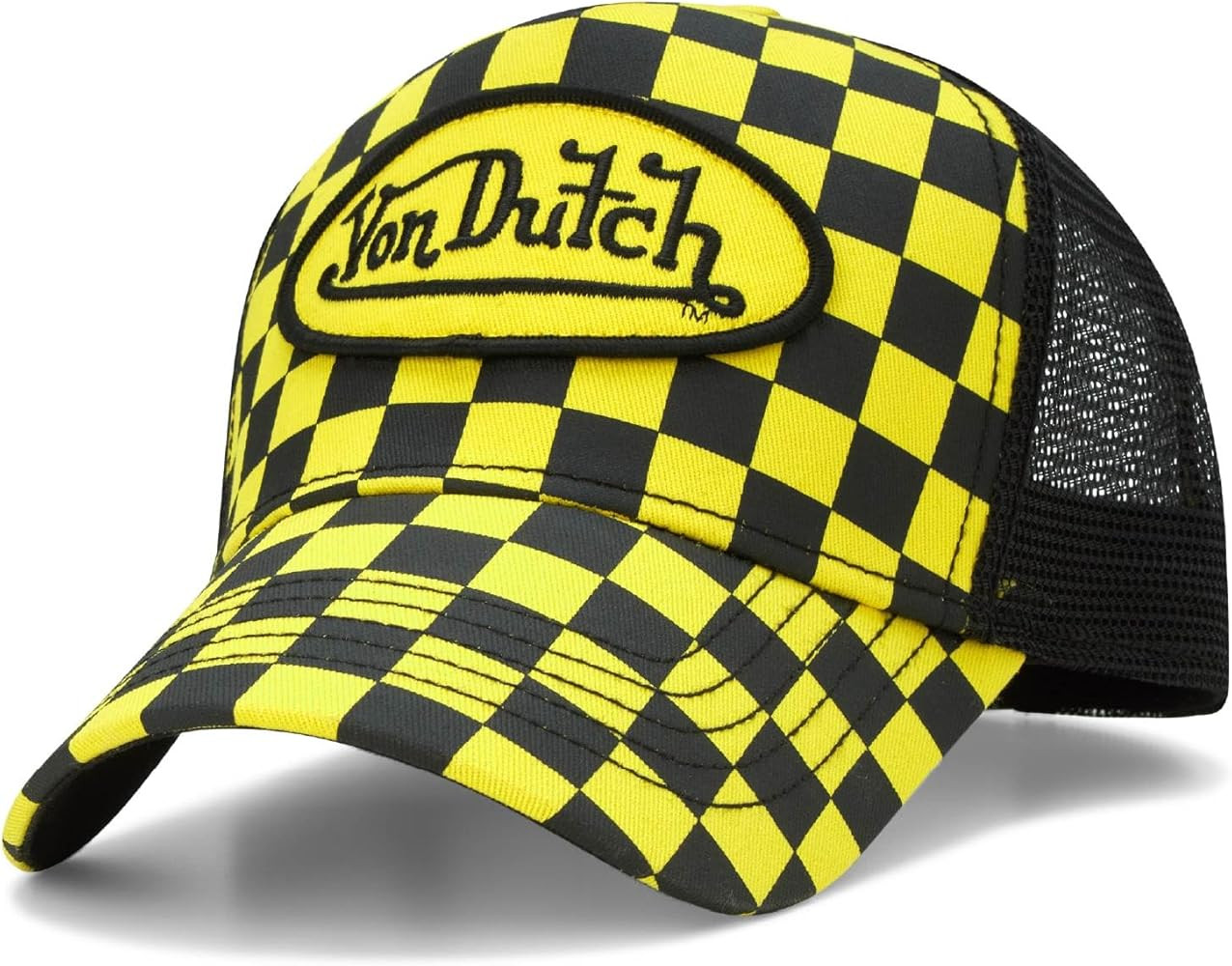 Von Dutch Monogram Trucker Cap - Retro Snapback Cap for Men and Women - Adjustable Snap Fit Panel... | Amazon (US)