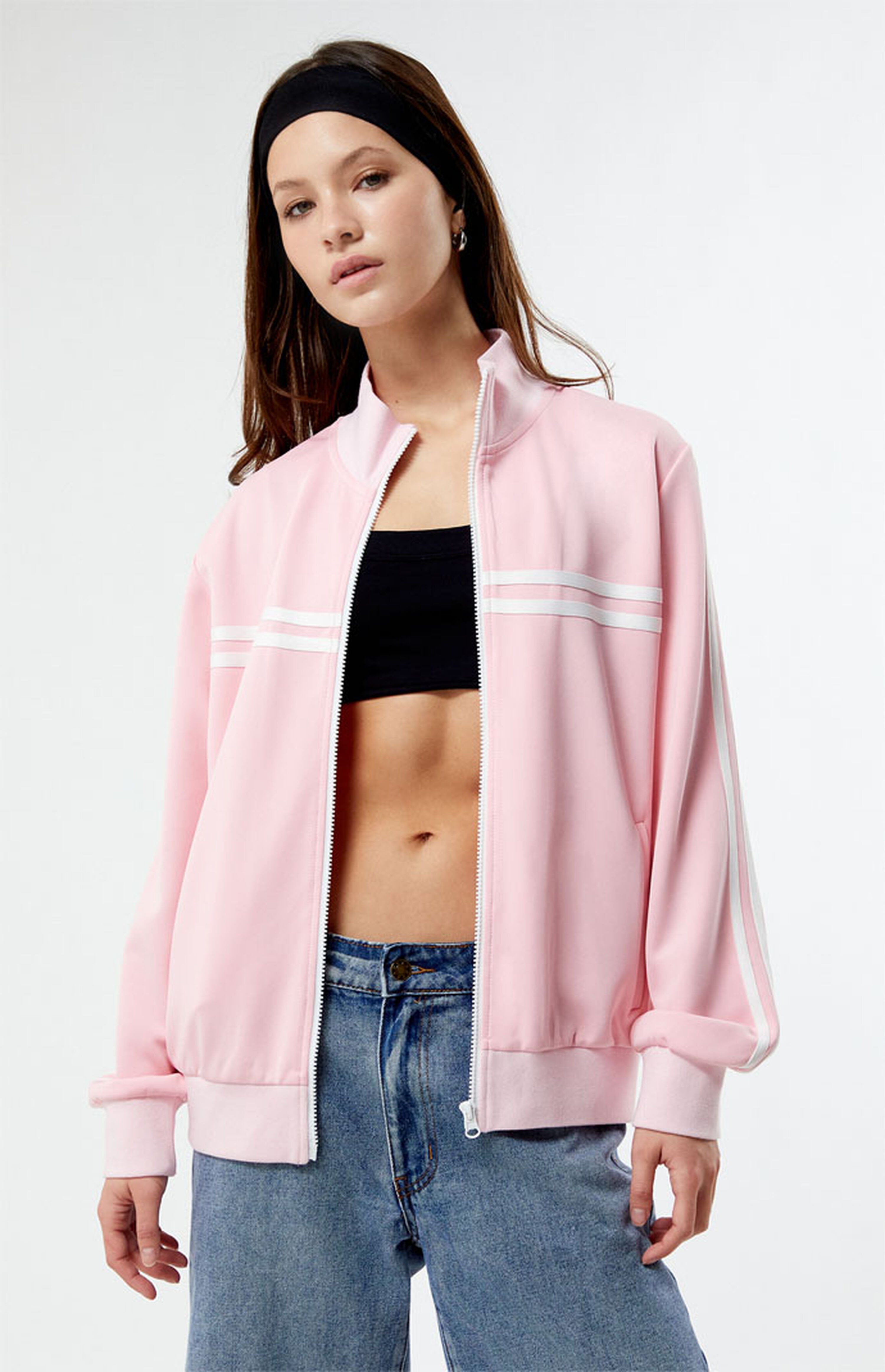 PacSun Stripe Mock Neck Track Jacket | PacSun