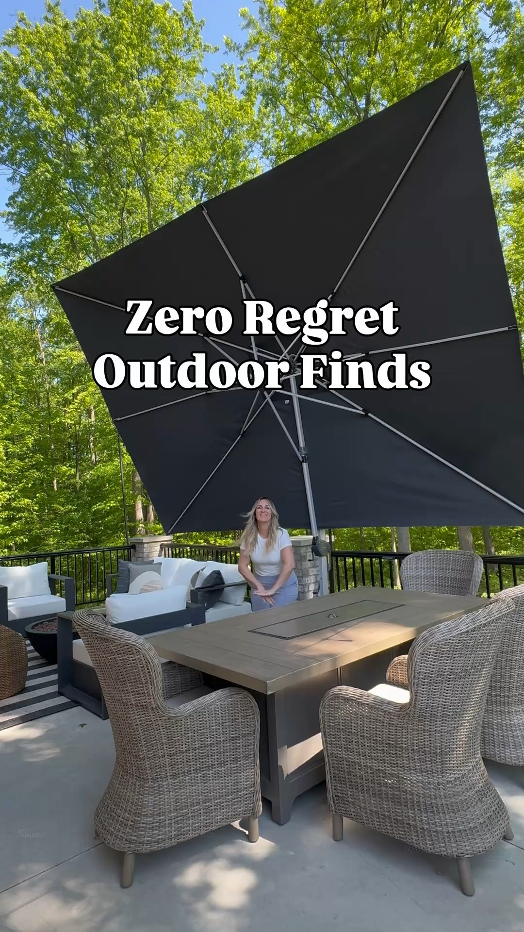 #ad Loving the Hot Summer Sale deals at @wayfair available June 11th to 15th. Shop my huge patio umbrella, rope swivel chairs, wicker chair and table set, outdoor rugs and more. #wayfair #wayfairpartner

#LTKSaleAlert #LTKHome