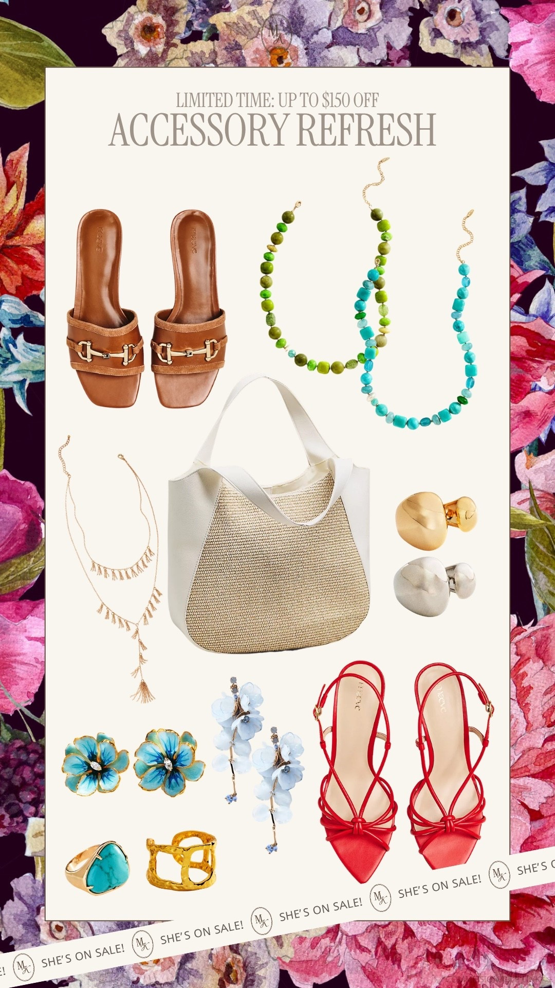 Accessory refresh on sale from Anthro! Statement jewelry, colorful jewelry, summer slides, rafia bag, rings, tassel necklace, floral earrings, bead necklace

#LTKSaleAlert #LTKMidsize #LTKSeasonal