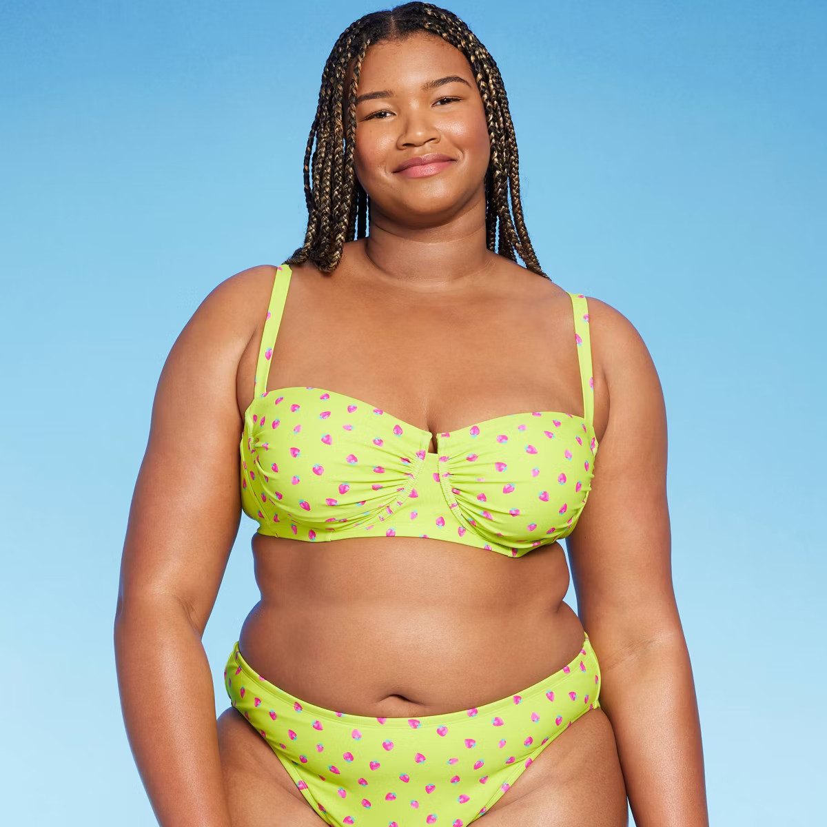 Women's Underwire Bikini Top - Wild Fable™ Green Strawberry Print 18 | Target