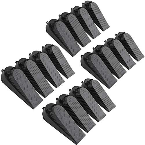 16Pcs Black Door Stoppers 2-in-1 Soft Rubber & Hard Plastic Design - Non-Scratch Finger Protector... | Amazon (US)