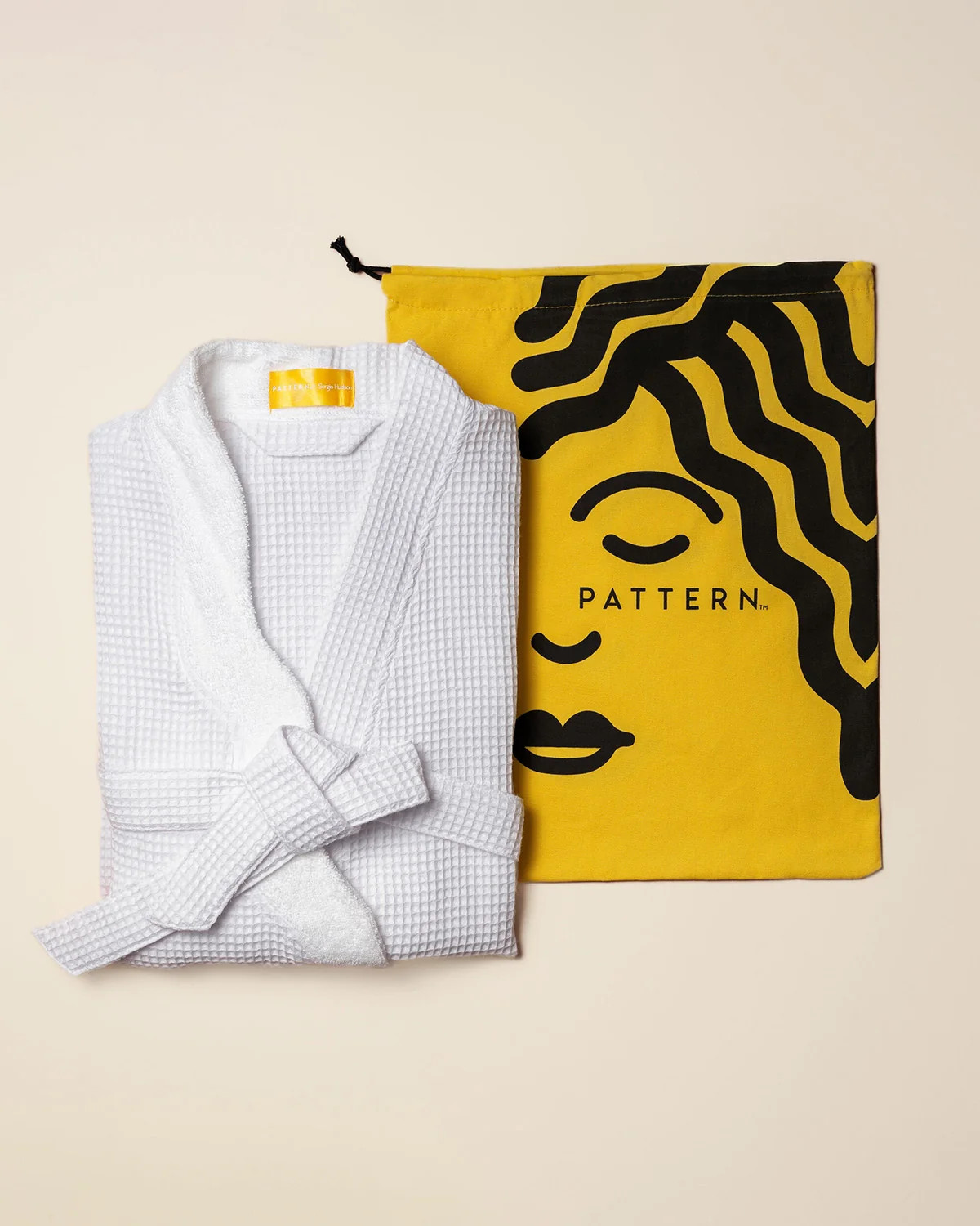 Designer Robe: White Waffle Robe | PATTERN x SERGIO HUDSON | Pattern Beauty
