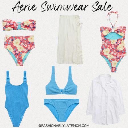 Aerie swimwear sale! 
Fashionablylatemom 
One piece bathing suit 
Bikini 
Coverups 

#LTKstyletip #LTKswim