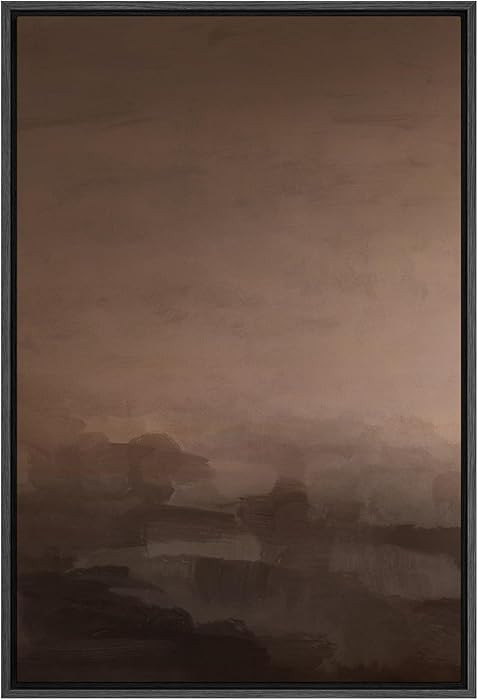 SIGNFORD Framed Canvas Print Wall Art Misty Brown Landscape Abstract Earthy Tone Illustrations Mo... | Amazon (US)