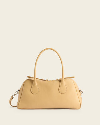 Leia Shoulder Bag Grained Leather Biscotti | Flattered