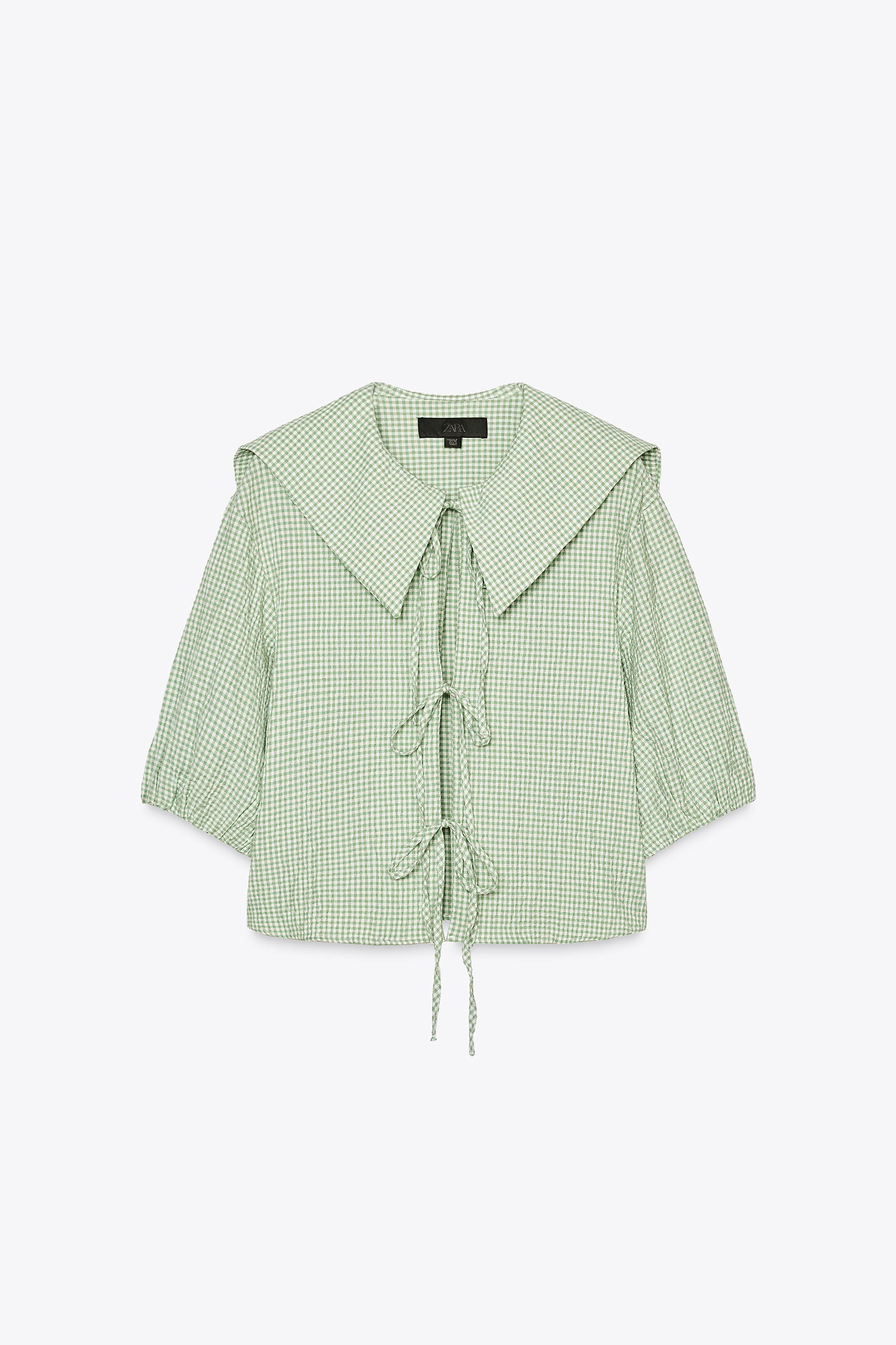 GINGHAM CROP SHIRT | Zara US