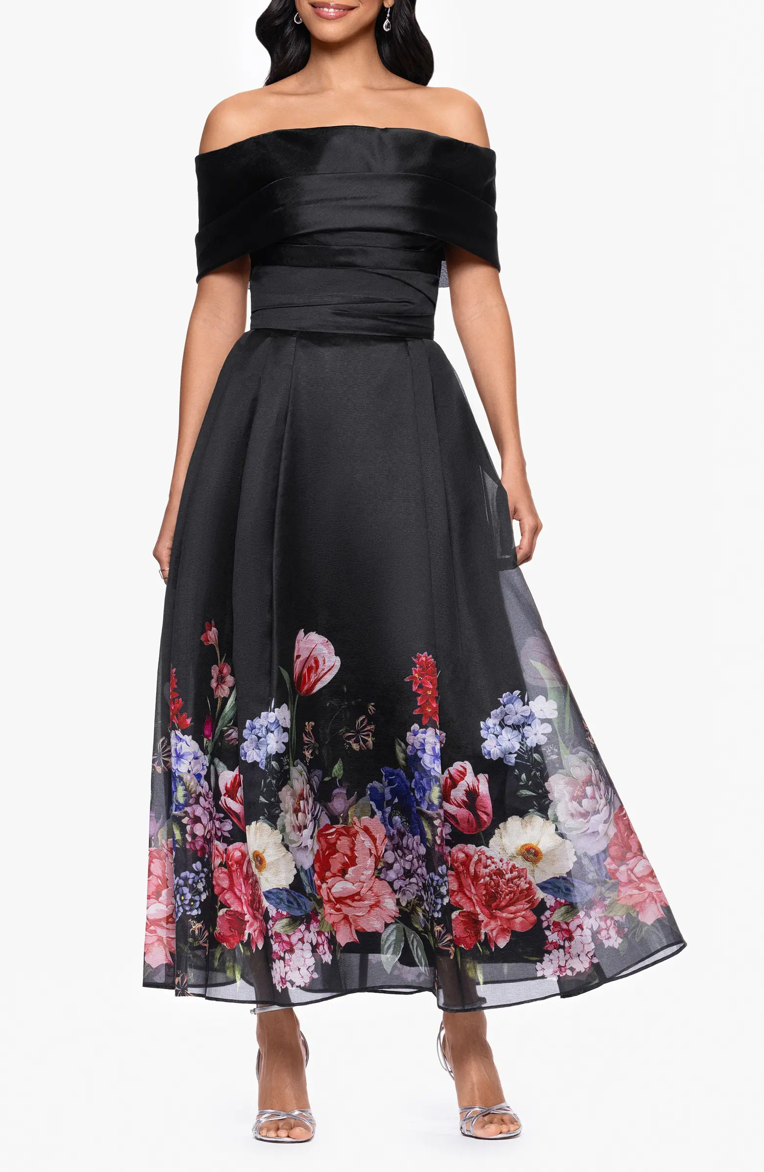 Placed Floral Off the Shoulder Gown | Nordstrom