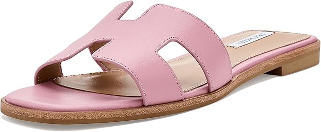 Steve Madden Women's Hadyn Flat Sandal, Pink Leather, 8 | Amazon (US)