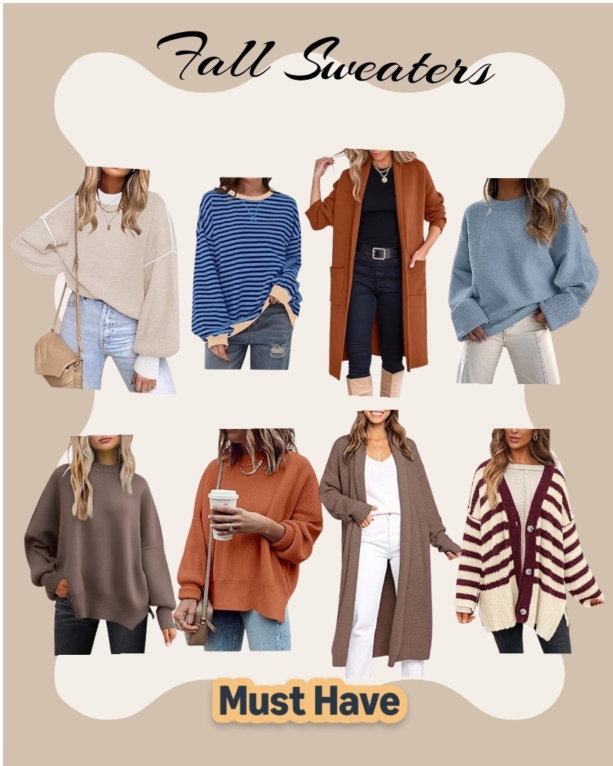 Some of my favorite Fall Sweaters 🥰 I love neutrals with a splash of color.

#fallsweaters #fallcoats

#LTKFindsUnder100 #LTKOver40 #LTKFallSale