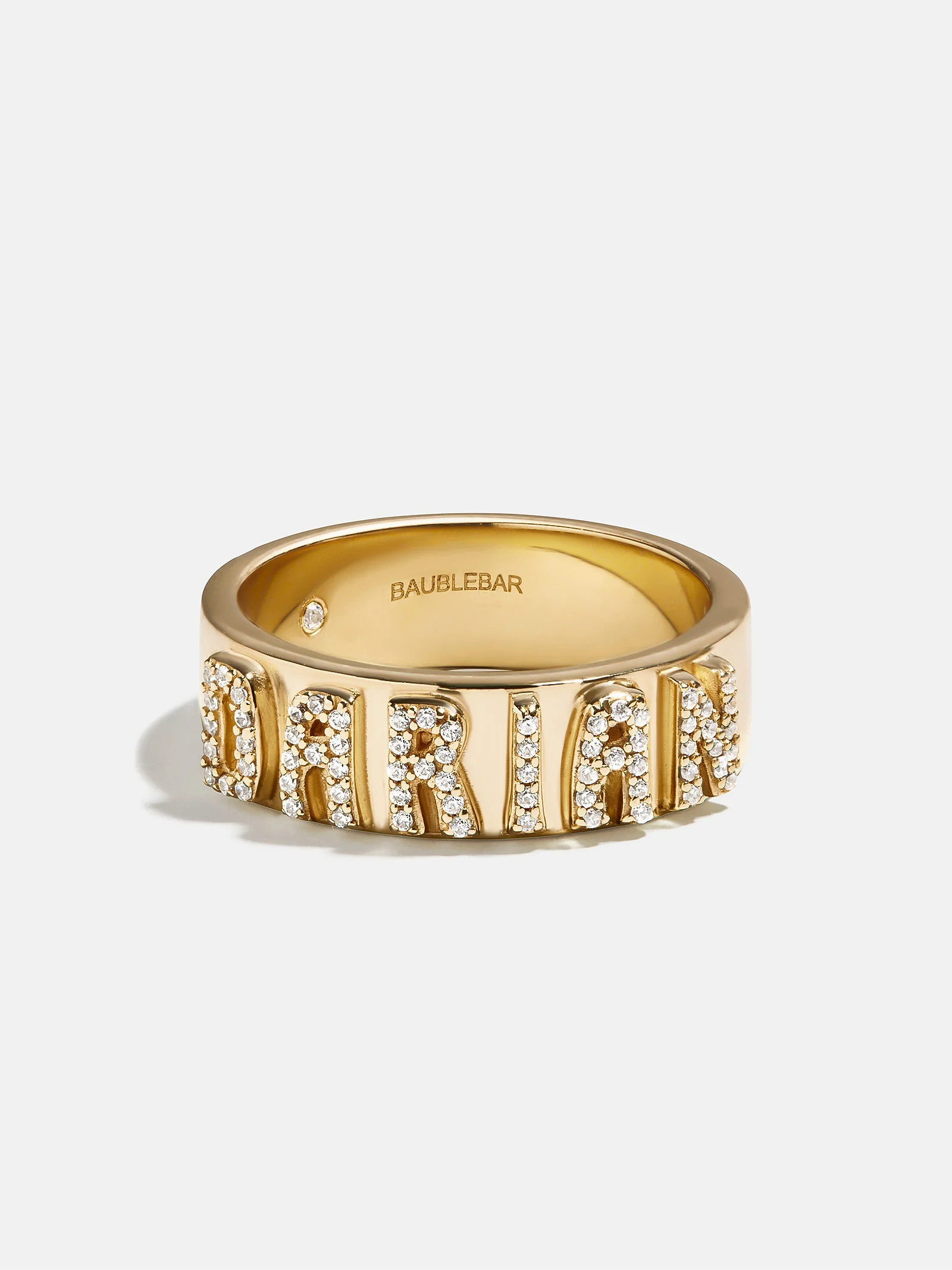 18K Gold Cigar Band Custom Ring - Gold/Pavé | BaubleBar