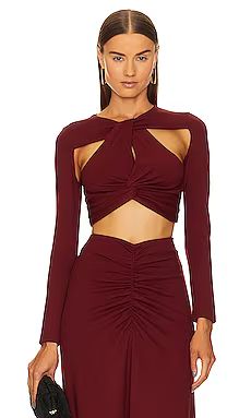YAURA Abike Crop Top in Bordeaux from Revolve.com | Revolve Clothing (Global)