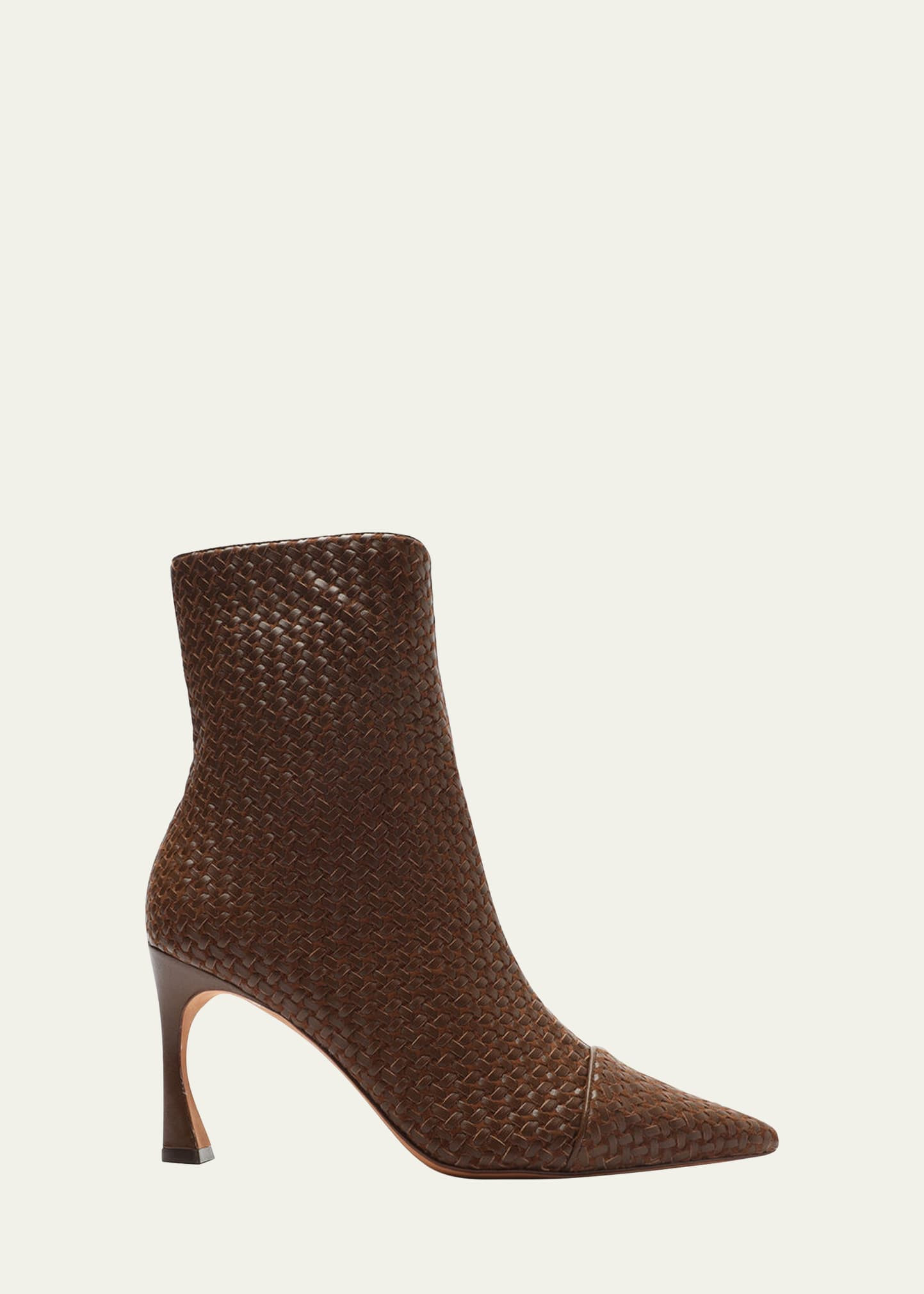 Alexandre Birman Myra Woven Leather Zip Booties | Bergdorf Goodman