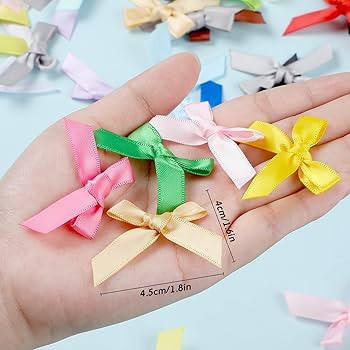 Ysleen 300 Pcs Christmas Mini Ribbon Craft Bows, Small Multicolor DIY Craft Tiny Satin Bows for P... | Amazon (US)