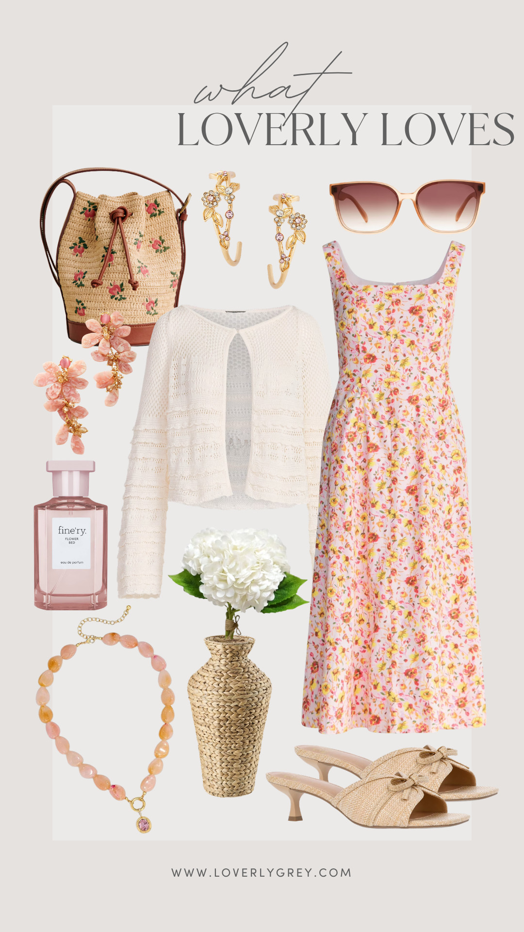 Pink florals, feminine details, and woven textures 🌸 From breezy dresses to raffia accessories and soft spring layers, these are the prettiest finds for vacations, brunch dates, showers, and everyday summer styling!

Loverly grey, pink floral dress, feminine summer outfits, woven accessories, vacation outfit ideas, floral midi dress, chic summer style, resort wear, summer brunch outfit 

 #LTKootd #LTKSeasonal #LTKTravel