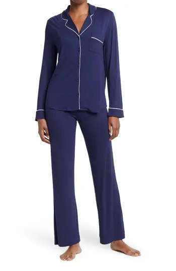 NORDSTROM RACK Tranquility Long Sleeve Shirt & Pants Two-Piece Pajama Set in Navy Peacoat at Nordstrom Rack, Size Small | Nordstrom Rack