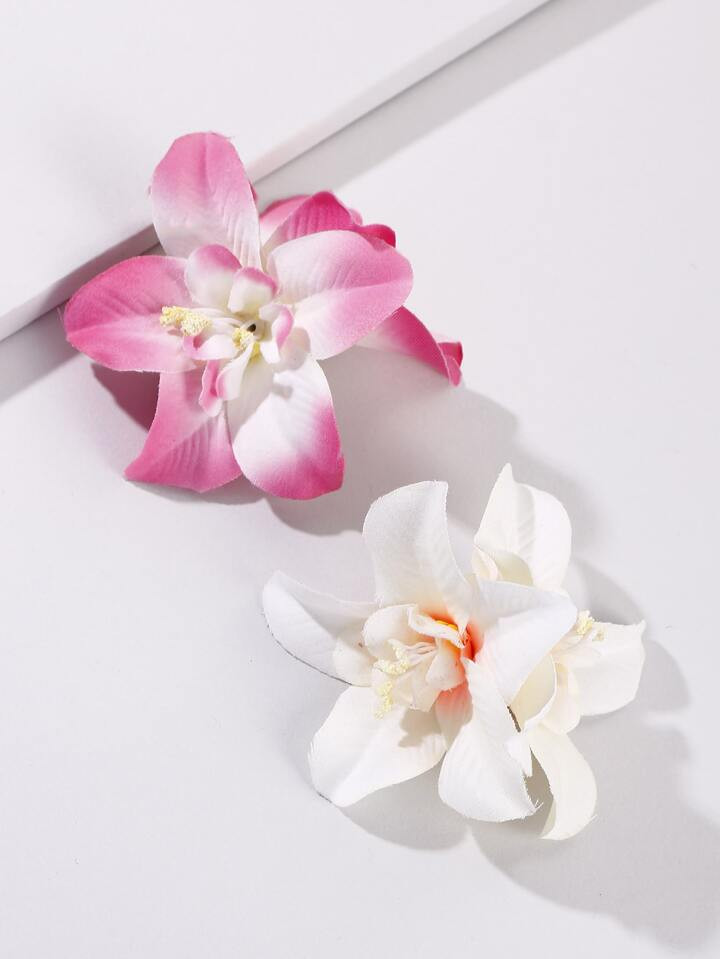 2pcs Women Artificial Flower Decor Hair Clip Boho | SHEIN