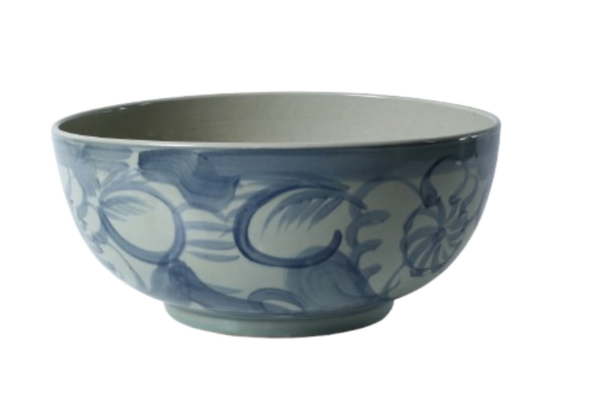 WIDE BLUE AND WHITE BOWL | Alice Lane Home Collection