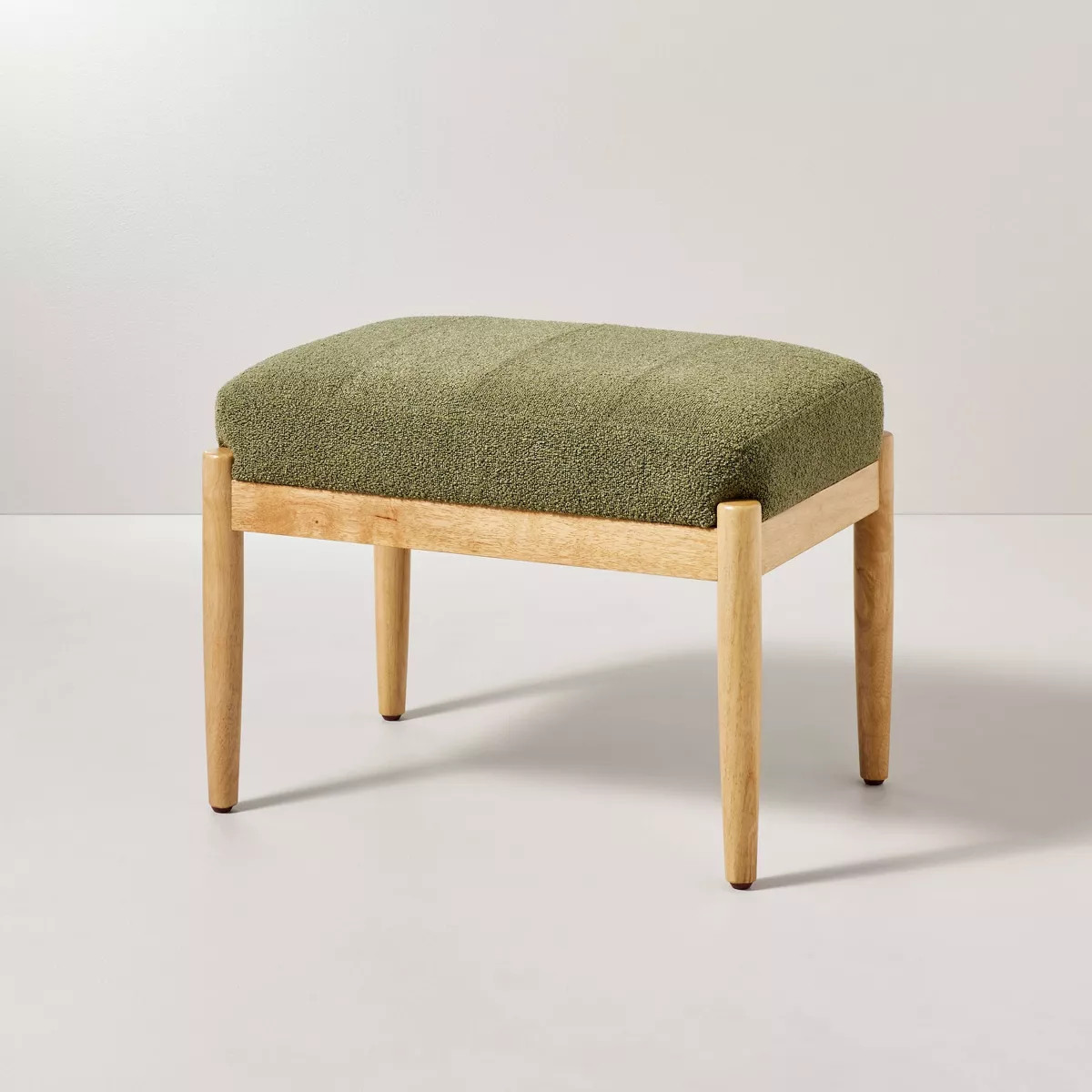 Boucle Upholstered Wood Ottoman - Hearth & Hand™ with Magnolia | Target