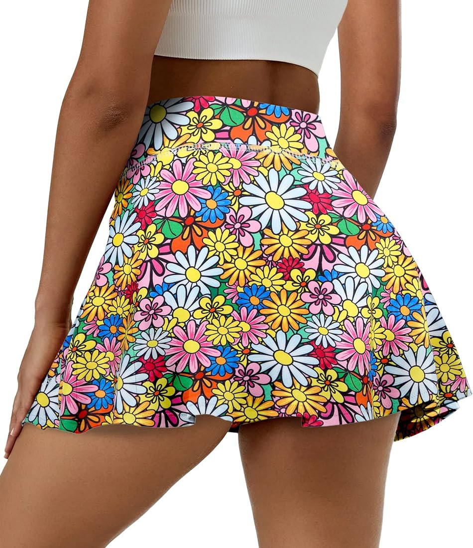 Fulbelle Tennis Skirts for Women Elastic Athletic Golf Skorts with Pockets | Amazon (US)