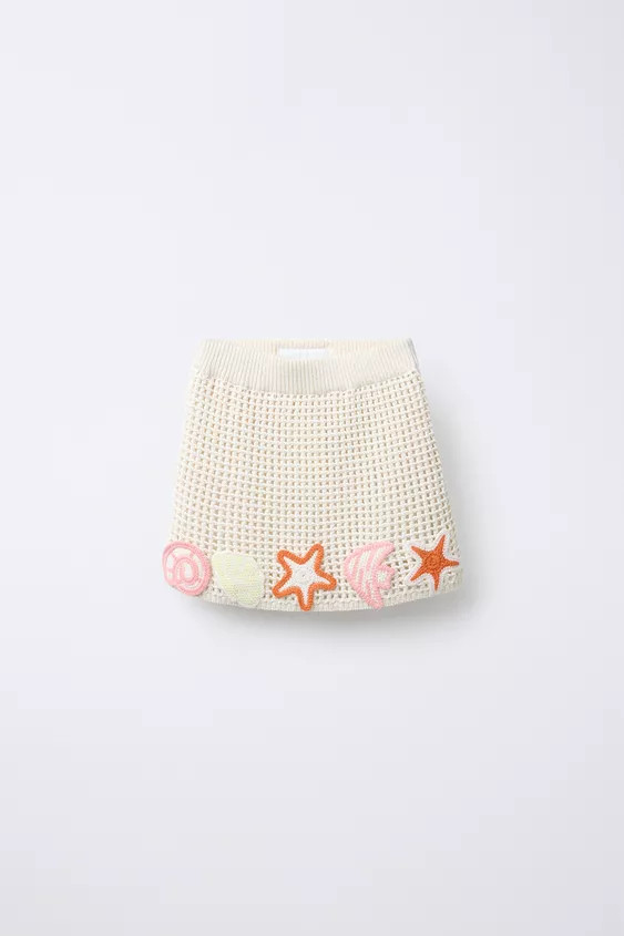 SEA PATCHES KNIT SKIRT | Zara US