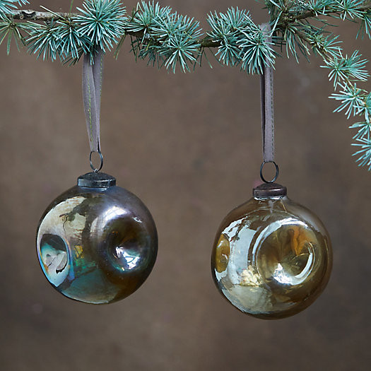Dimpled Luster Globe Ornaments, Set of 2 | Terrain