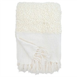 Pom Pom Murphy Modern Classic Cream Oversized Throw Blanket | Kathy Kuo Home