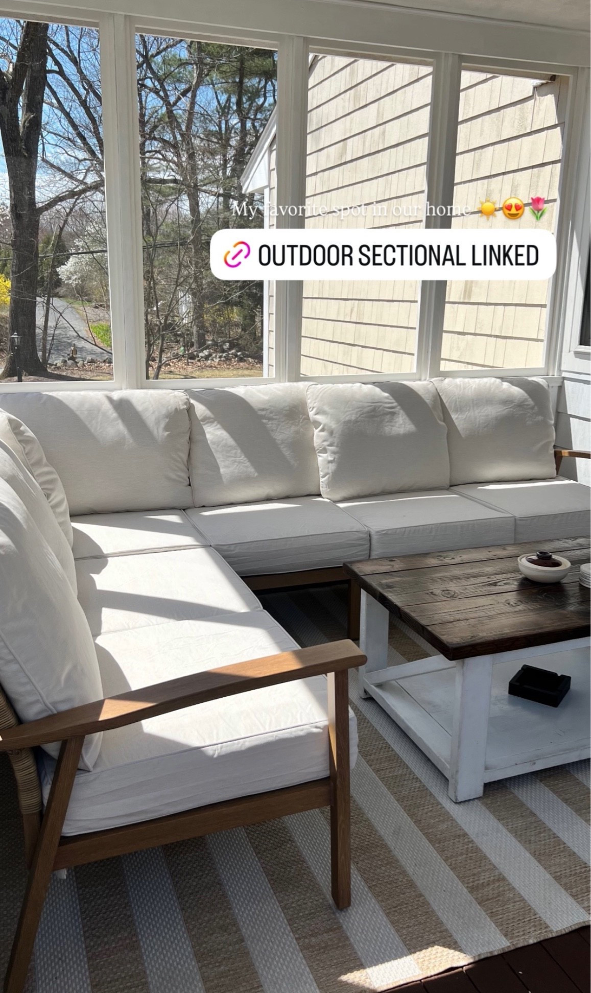 Our new outdoor sectional 😍 prepping our home for summer ☀️

#LTKHome #LTKSeasonal