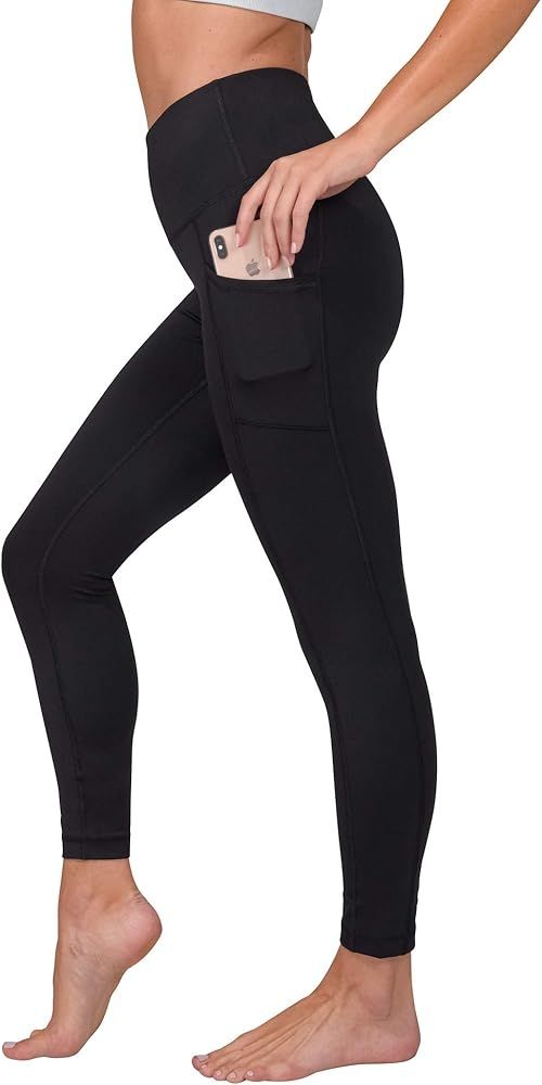90 Degree By Reflex High Waist Tummy Control Squat Proof Ankle Length Leggings with Pockets | Amazon (US)