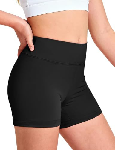 Somaibo Girls Dance Shorts Kids Bike Gymnastic Cartwheel High Waisted Short for Youth 5-6 Years Black | Amazon (US)