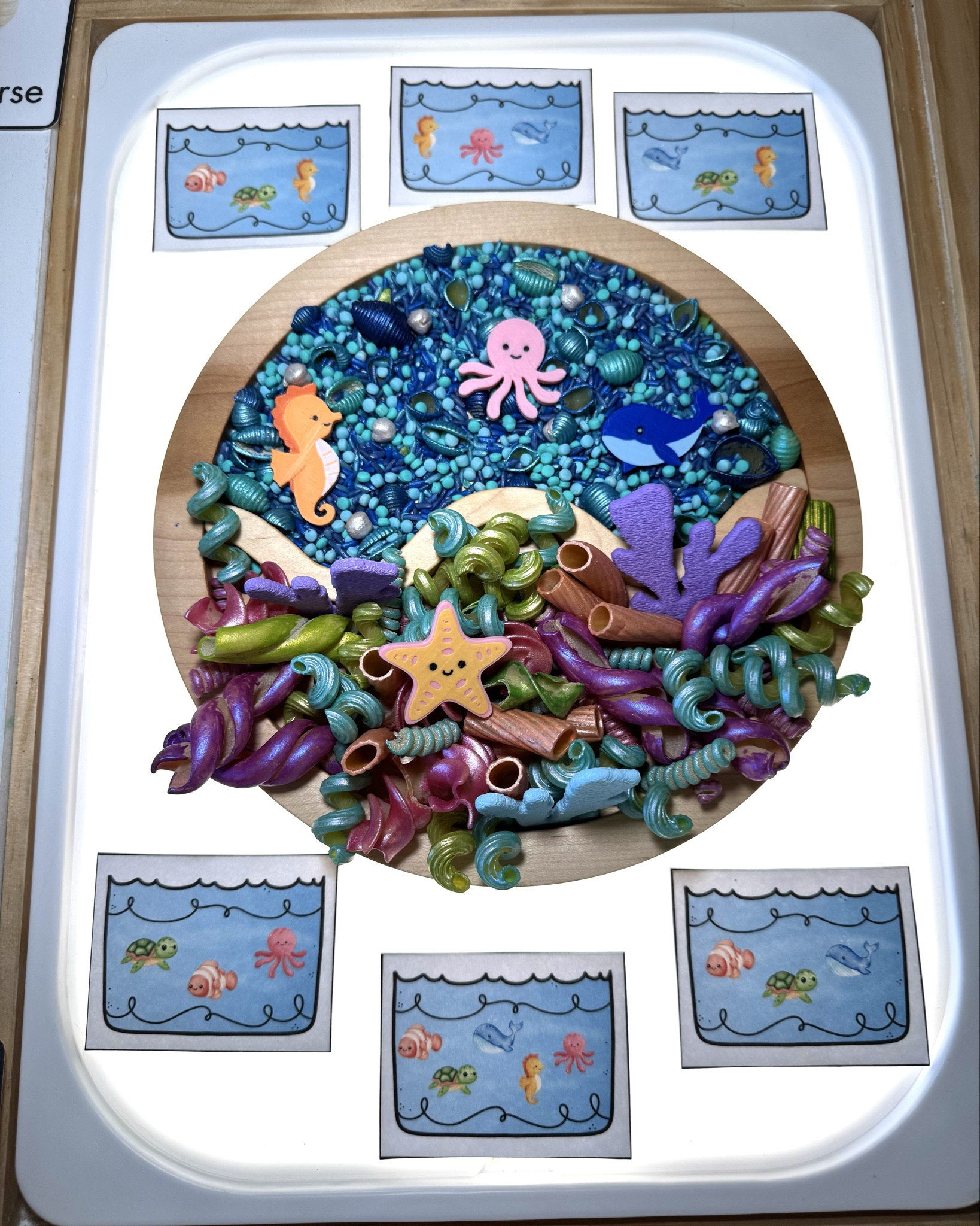 Making waves in learning! 🐠✨ Sensory play meets sea-life fun – matching coral creatures and catching curiosity!
•
•
•
🪸Filler & printables: @teenietotsplayshop (welchboys)
🪼Resin: @roses_and_wellness 
🦀 3D wave, sea animals & coral by us (Welch Creative Wonders- Etsy link in Bio to order) 
🌊Wooden wave tray by @carvedtogetherco and @capptivatingplay 

#coral #oceanplay #sensory #printables #matching #counting #learningthroughplaying #boymom #lighttable #sensorytable #hoyo #mat #oceananimals #ecofriendly #3dprinting