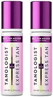 Tanologist Express Self Tan Mousse, Extra Dark, 2 Pack | Sunless Tanning Foam, Vegan and Cruelty Fre | Amazon (US)